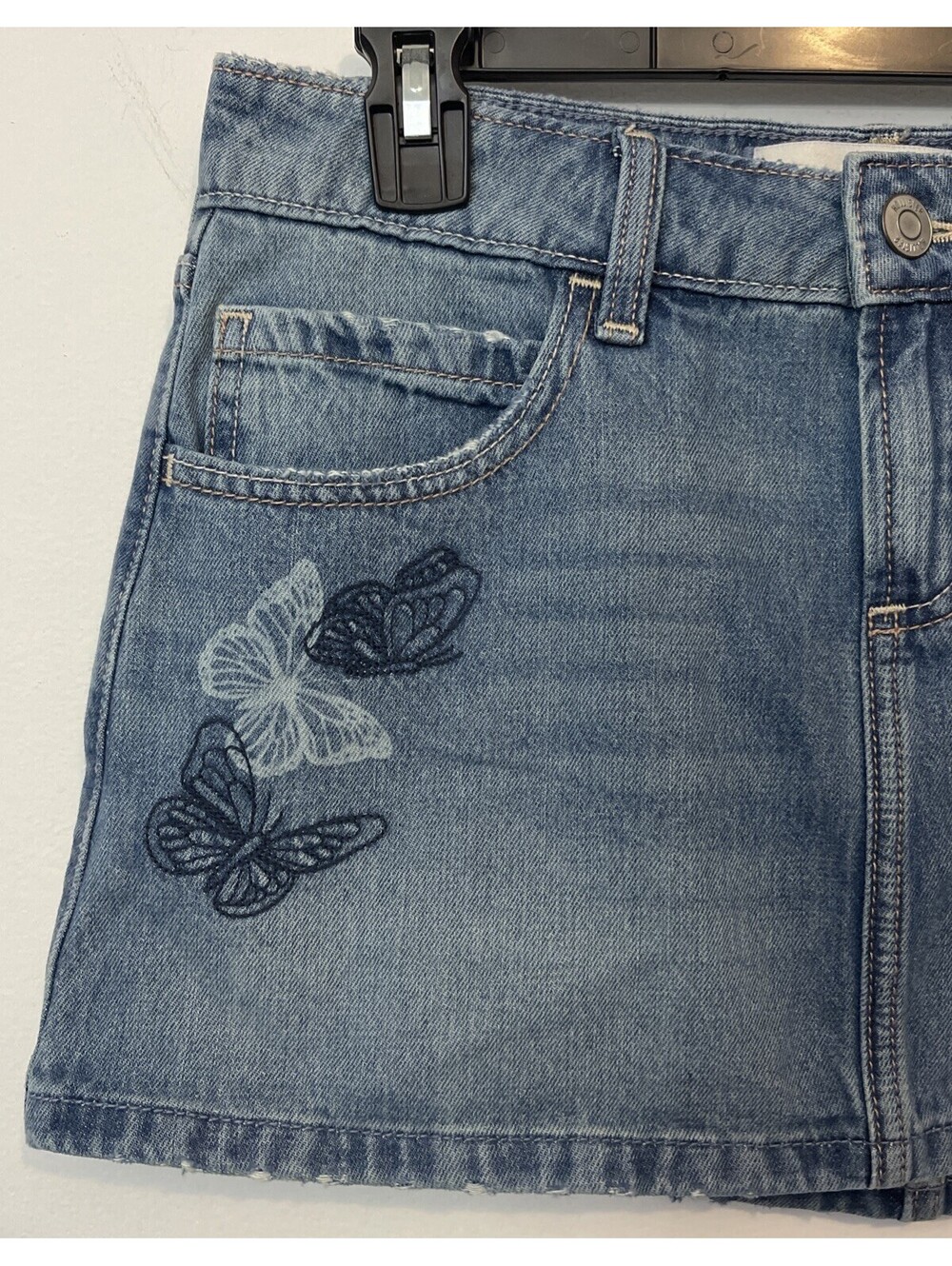 Hollister Womens Size 2 / w26 Denim Jean Mini Skirt W/Built In Shorts NWT! A5088 - Picture 4 of 8